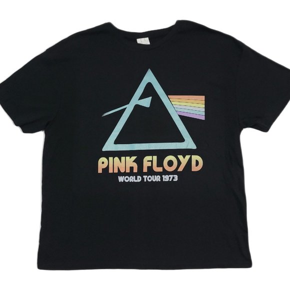Pink Floyd The Dark Side of the Moon World Tour 1973 Black Graphic T-Shi… - Picture 1 of 4